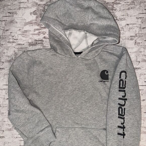 Carhartt Other - Carhartt Sweatshirt Youth Medium (10-12) Gray Long Sleeve Relaxed Fit Hoodie